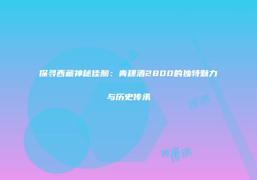 探寻西藏神秘佳酿：青稞酒2800的独特魅力与历史传承