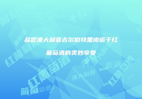 品尝澳大利亚吉尔伯特黑皮诺干红葡萄酒的美妙享受
