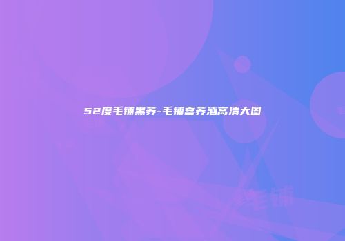 52度毛铺黑荞-毛铺喜荞酒高清大图