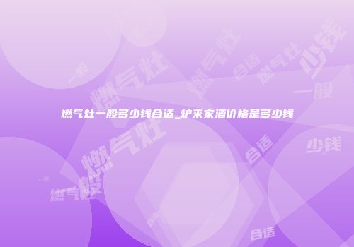 燃气灶一般多少钱合适_炉来家酒价格是多少钱