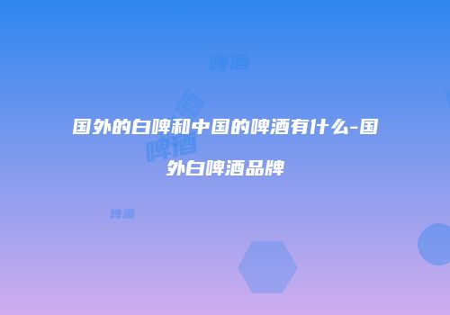 国外的白啤和中国的啤酒有什么-国外白啤酒品牌