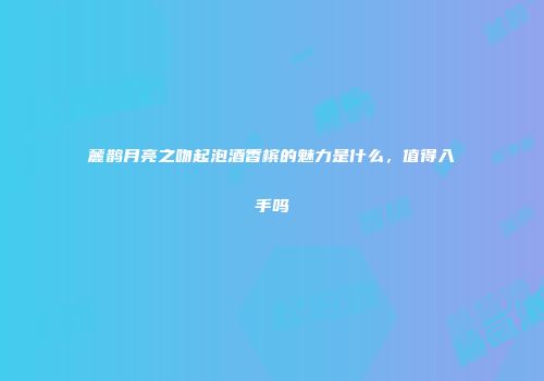 麓鹊月亮之吻起泡酒香槟的魅力是什么，值得入手吗