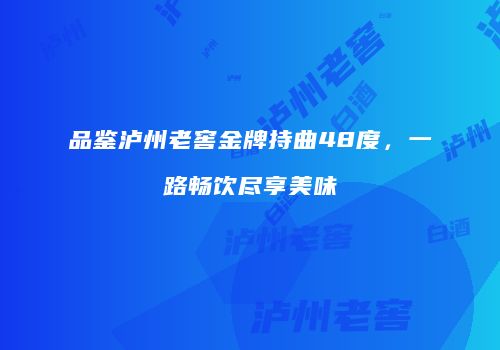 品鉴泸州老窖金牌持曲48度，一路畅饮尽享美味
