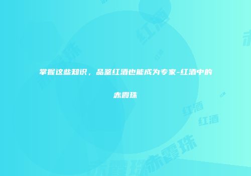 掌握这些知识，品鉴红酒也能成为专家-红酒中的赤霞珠