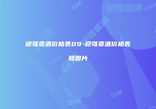 迎驾贡酒价格表09-迎驾贡酒价格表和图片