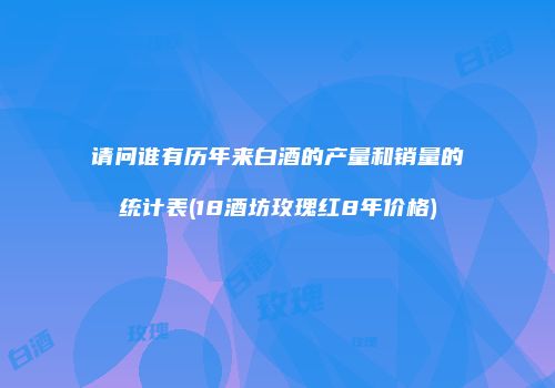请问谁有历年来白酒的产量和销量的统计表(18酒坊玫瑰红8年价格)