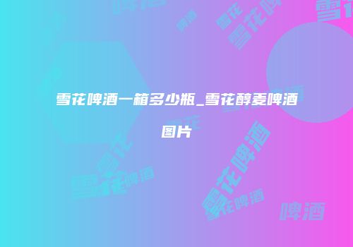 雪花啤酒一箱多少瓶_雪花醇麦啤酒图片