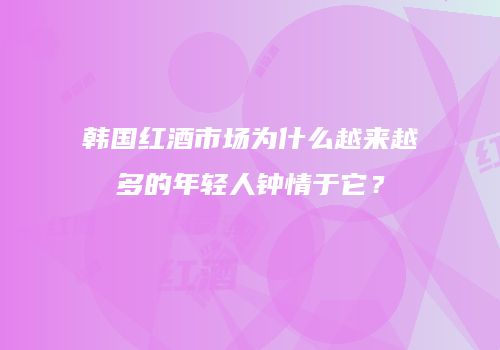 韩国红酒市场为什么越来越多的年轻人钟情于它？