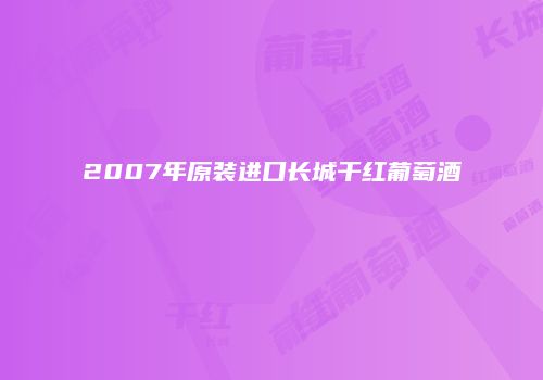 2007年原装进口长城干红葡萄酒