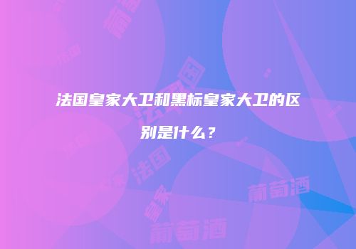 法国皇家大卫和黑标皇家大卫的区别是什么？