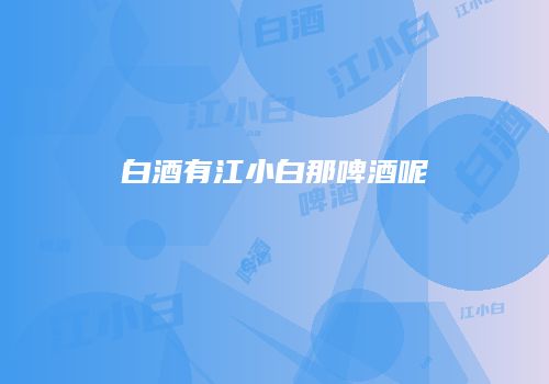 白酒有江小白那啤酒呢