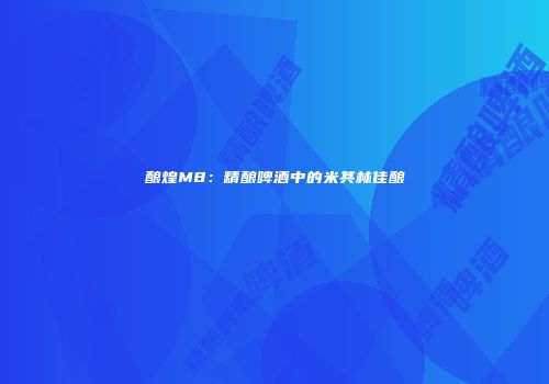 酿煌M8：精酿啤酒中的米其林佳酿