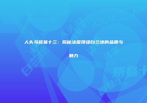 人头马路易十三：揭秘法国顶级白兰地的品质与魅力