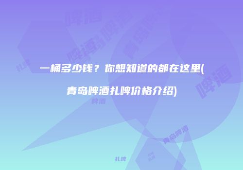 一桶多少钱？你想知道的都在这里(青岛啤酒扎啤价格介绍)