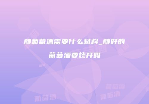 酿葡萄酒需要什么材料_酿好的葡萄酒要烧开吗