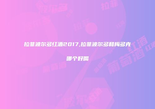 拉菲波尔多红酒2017,拉菲波尔多和梅多克哪个好喝