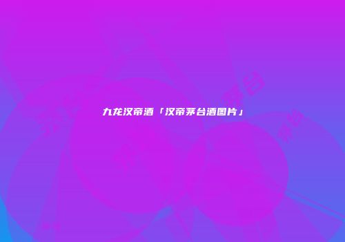九龙汉帝酒「汉帝茅台酒图片」