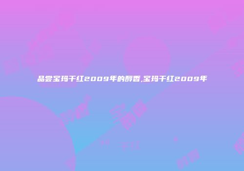 品尝宝玛干红2009年的醇香,宝玛干红2009年