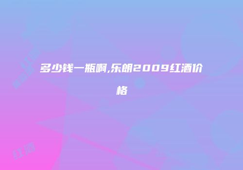 多少钱一瓶啊,乐朗2009红酒价格