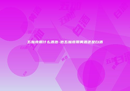 五加皮用什么酒泡-泡五加皮用黄酒还是白酒