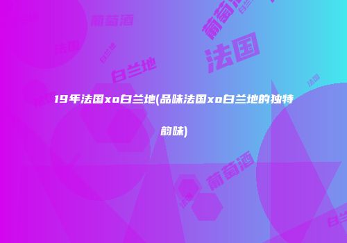 19年法国xo白兰地(品味法国xo白兰地的独特韵味)