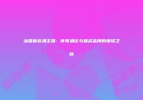 法国葡萄酒王国：传奇酒庄与知名品牌的璀璨之旅