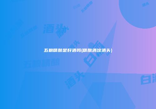 五粮精酿是好酒吗(精酿酒馆酒头)