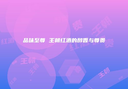 品味至尊 王朝红酒的醇香与尊贵