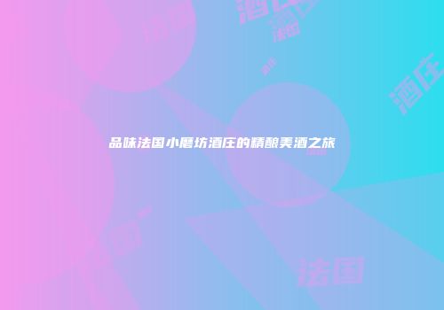 品味法国小磨坊酒庄的精酿美酒之旅