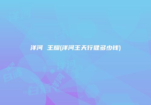 洋河 王耀(洋河王天行健多少钱)