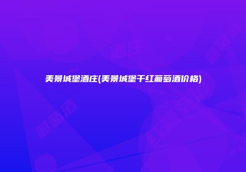 美景城堡酒庄(美景城堡干红葡萄酒价格)