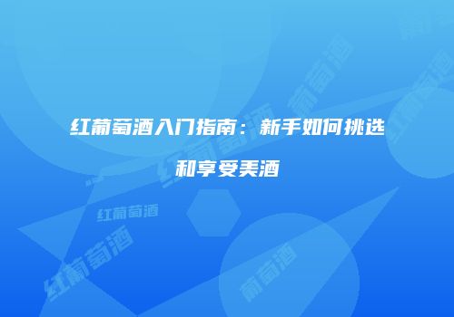 红葡萄酒入门指南：新手如何挑选和享受美酒