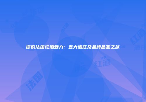 探索法国红酒魅力：五大酒庄及品牌品鉴之旅