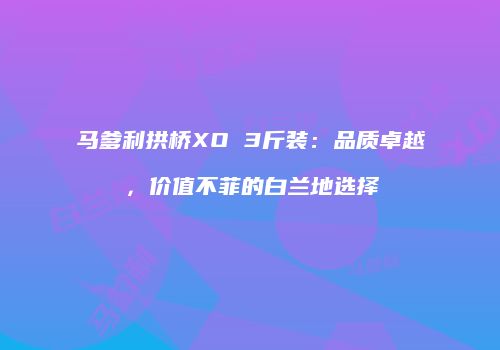 马爹利拱桥XO 3斤装：品质卓越，价值不菲的白兰地选择