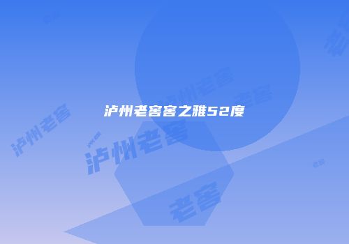 泸州老窖窖之雅52度
