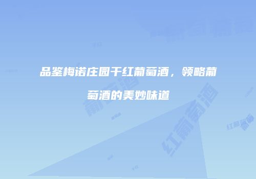 品鉴梅诺庄园干红葡萄酒，领略葡萄酒的美妙味道