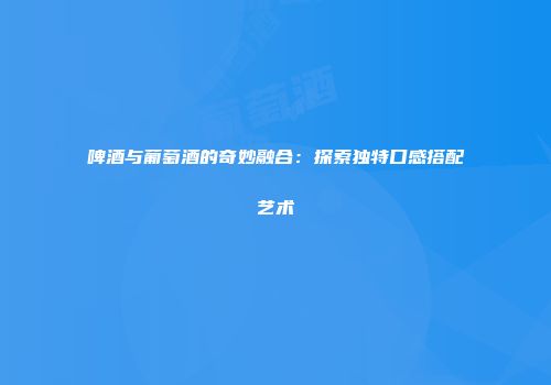 啤酒与葡萄酒的奇妙融合：探索独特口感搭配艺术