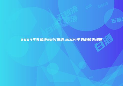 2004年五粮液52火爆酒,2004年五粮液火爆酒
