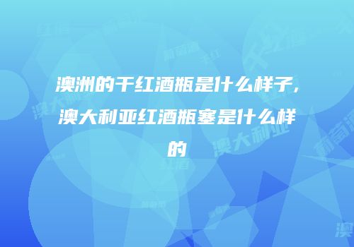 澳洲的干红酒瓶是什么样子,澳大利亚红酒瓶塞是什么样的