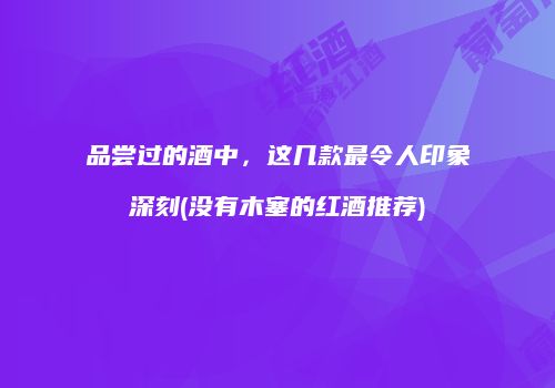 品尝过的酒中，这几款最令人印象深刻(没有木塞的红酒推荐)