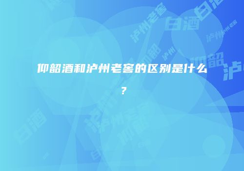 仰韶酒和泸州老窖的区别是什么？