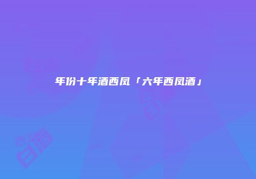 年份十年酒西凤「六年西凤酒」