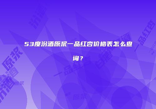 53度汾酒原浆一品红杏价格表怎么查询？