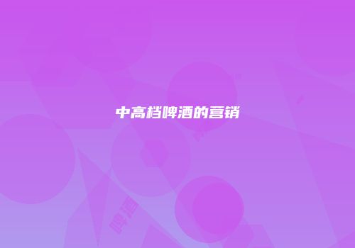 中高档啤酒的营销