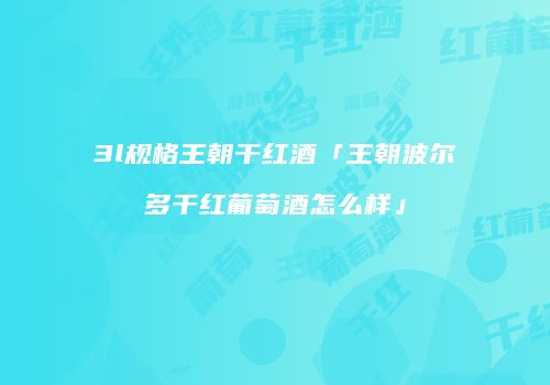 3l规格王朝干红酒「王朝波尔多干红葡萄酒怎么样」