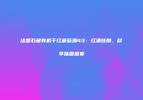法国石黛有机干红葡萄酒43：红酒佳酿，尽享味蕾盛宴