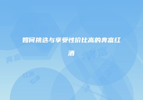 如何挑选与享受性价比高的奔富红酒