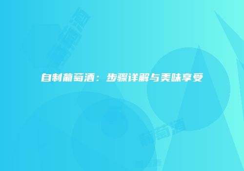 自制葡萄酒：步骤详解与美味享受