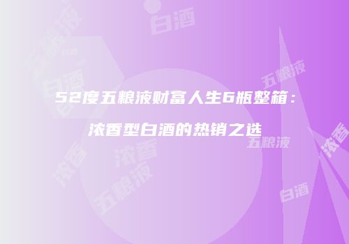 52度五粮液财富人生6瓶整箱：浓香型白酒的热销之选