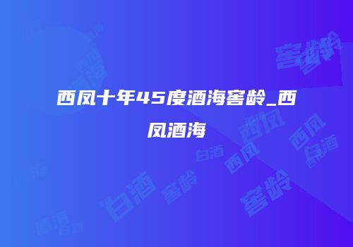 西凤十年45度酒海窖龄_西凤酒海